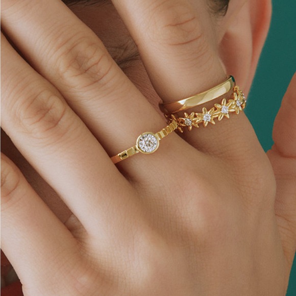 Diamond Miracle Plate Textured Ring in Gold Vermeil - Picture 7 of 13